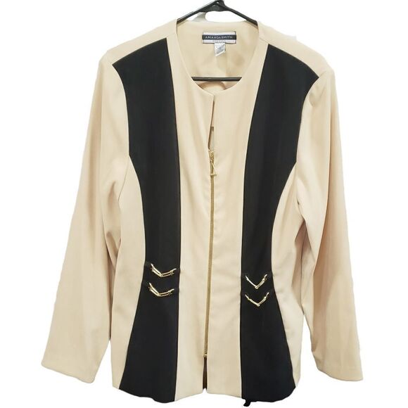 AMANDA SMITH Colorblock Coat Size 14 - Picture 1 of 15